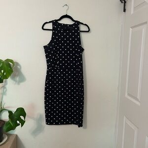 Banana Republic Black Polka Dot Sheath Dress